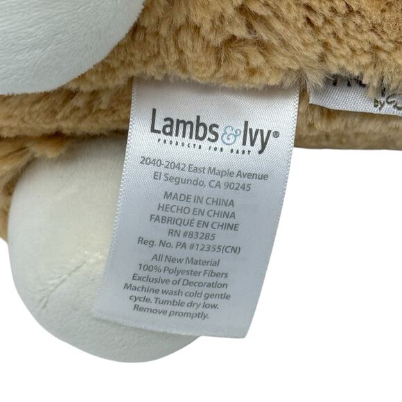 Lambs And Ivy Alpaca Taupe Faux Fur Plush Stuffed Animal Toy Soft And Cuddly - Picture 9 of 10